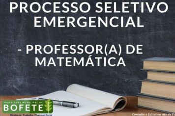 PROCESSO SELETIVO SIMPLIFICADO EMERGENCIAL.