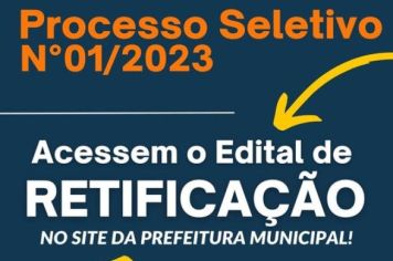 RETIFICAÇÃO DO PROCESSO SELETIVO N°01/2023