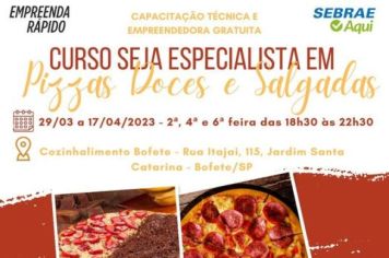 Você quer ser especialista em Pizzas doces e Salgadas?