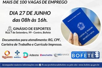 1º MUTIRÃO DE EMPREGOS DE BOFETE.