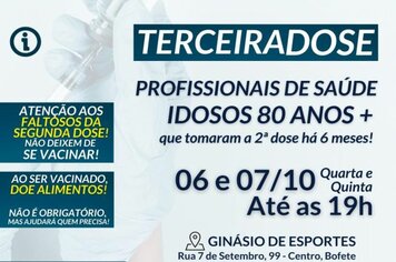 TERCEIRA DOSE: Profissionais de Saúde e Idosos 80 Anos +