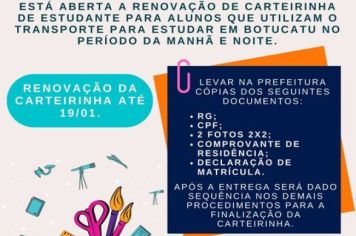 Renovação das carteirinhas estudantis 