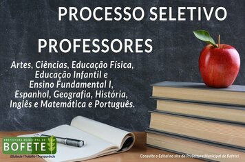 PROCESSO SELETIVO - Professores