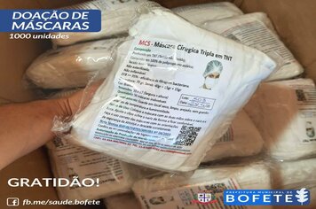 Doação de 1000 unidades de máscaras.