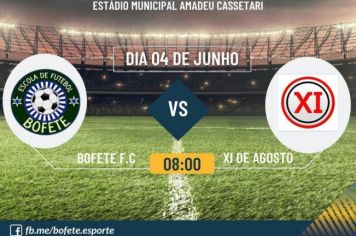 PRIMEIRO JOGO AMISTOSO DA ESCOLINHA DE FUTEBOL DE BOFETE