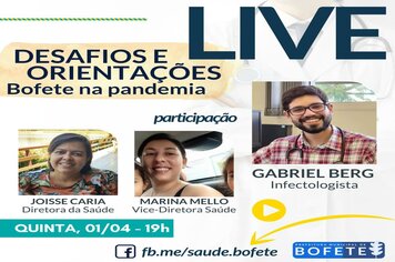 LIVE DESAFIOS E ORIENTAÇÕES: Bofete na pandemia.