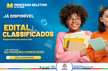 Divulgação do Edital de Classificados – Processo Seletivo nº 01/2025!