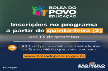 BOLSO DO POVO - EDUCAÇÃO (inscrições a partir do dia (02)