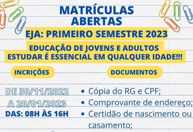 Matrículas Abertas - EJA 2023