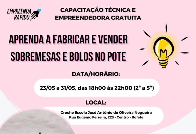 Curso do Sebrae com inscrições gratuitas em Bofete.