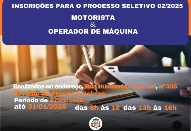 Processo Seletivo 02/2025: Inscrições Abertas!