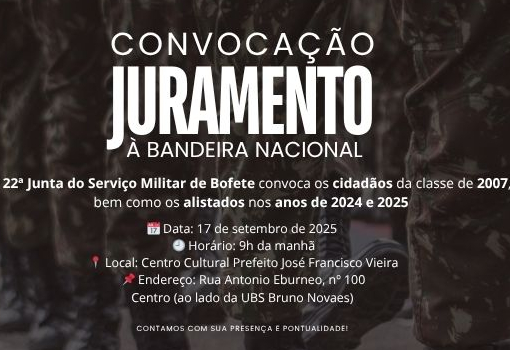 Convocação - Juramento à Bandeira Nacional