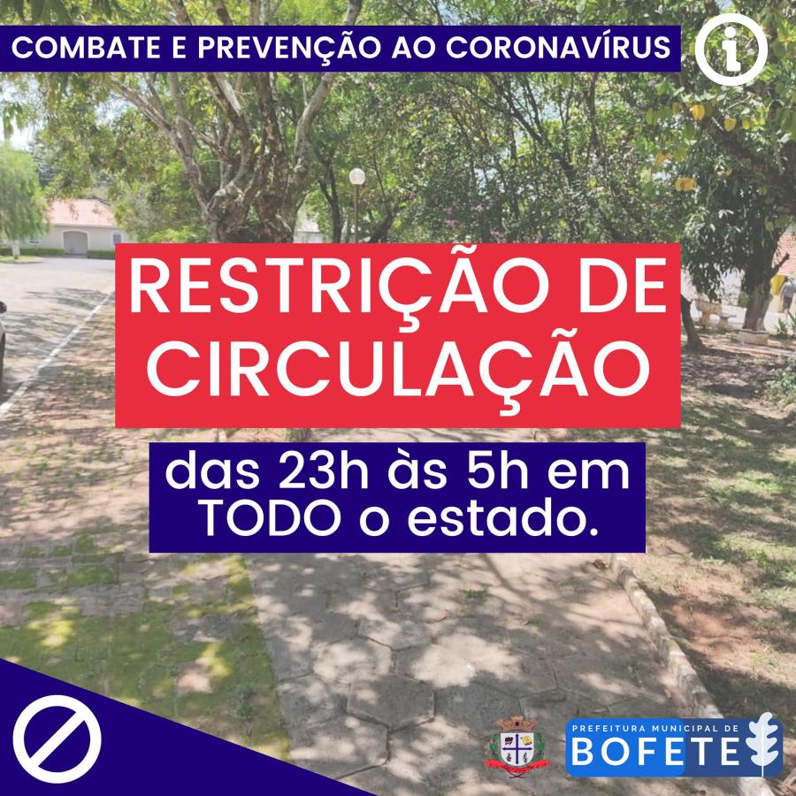 RESTRIÇÃO DE CIRCULAÇÃO