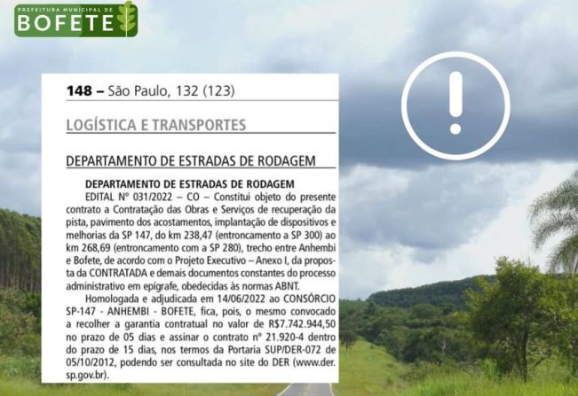 Comunicado: Rodovia SP-147.