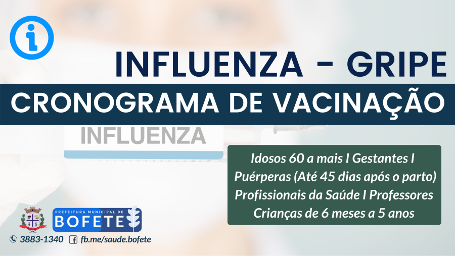 CRONOGRAMA DE VACINAÇÃO - INFLUENZA - GRIPE