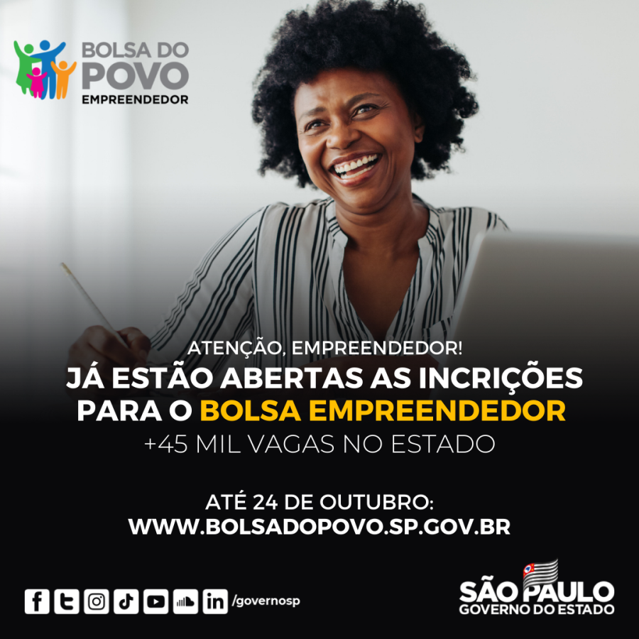 Estão abertas as inscrições para a segunda etapa do Bolsa Empreendedor