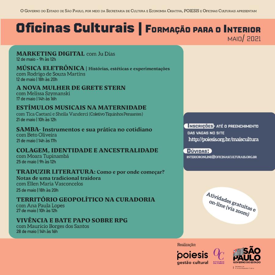 Oficinas Culturais - Formação para o interior (bloco 2)