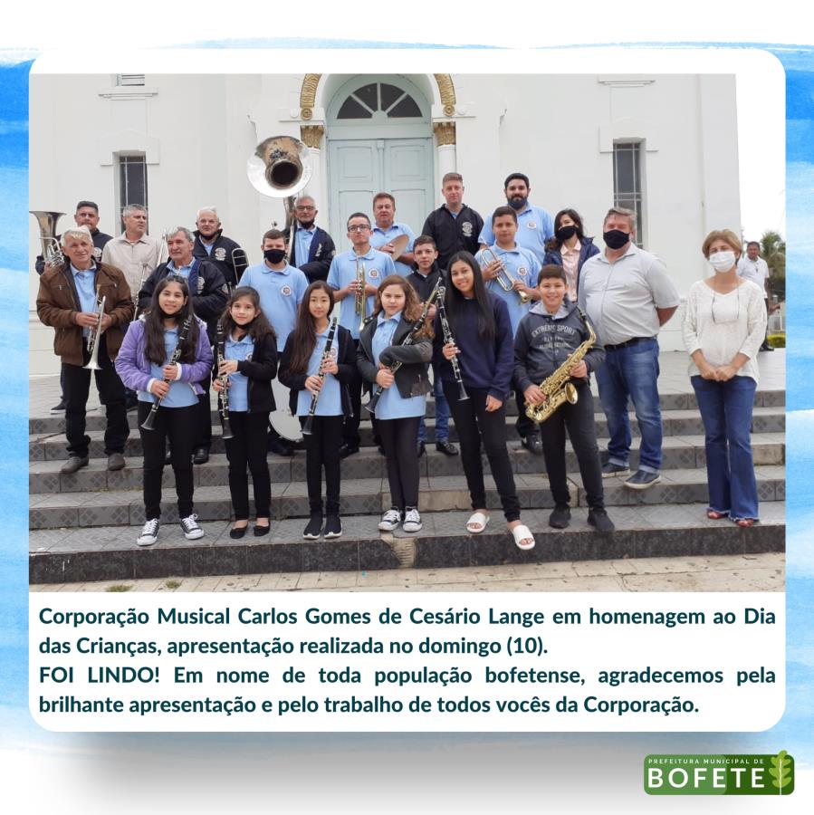 Corporação Musical Carlos Gomes de Cesário Lange apresenta musical para o Dia das Crianças