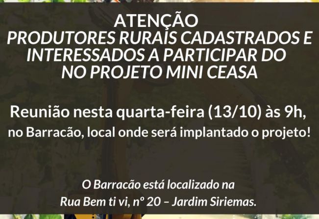 REUNIÃO PROJETO MINI CEASA