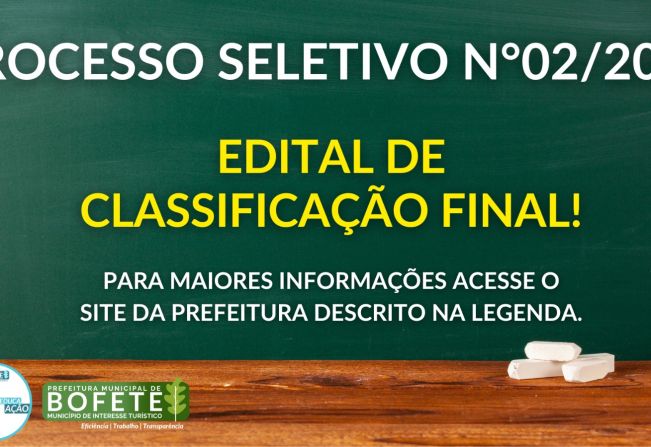 CLASSIFICAÇÃO - PROCESSO SELETIVO N°2/2023