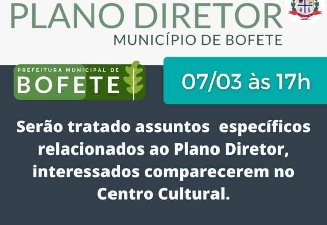 Plantão - Plano Diretor