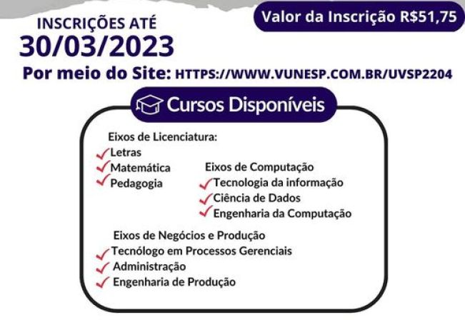 Inscrições - Vestibular Univesp