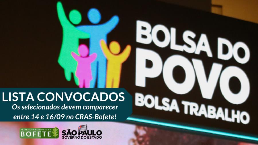 Lista dos Convocados ao Programa Bolsa-Trabalho.