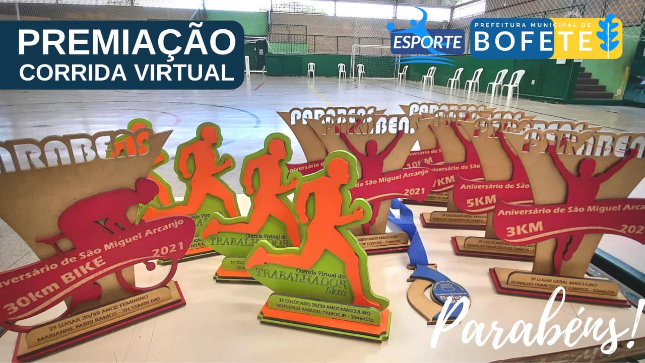 Premiação dos participantes de Bofete nas Corridas Virtuais