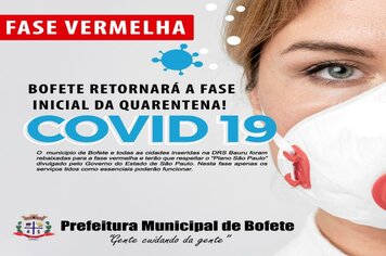 Bofete retornará  fase vermelha no combate ao Covid-19