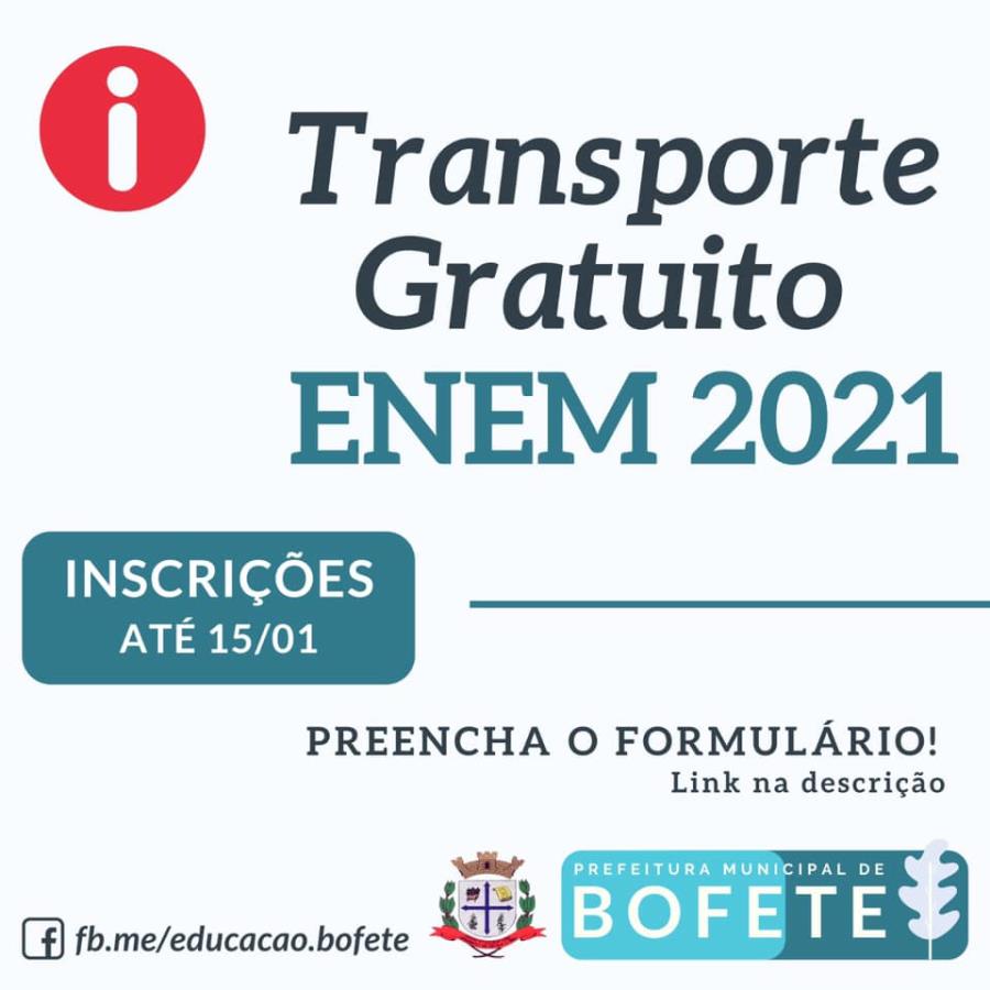 Transporte Gratuito ENEM 2021